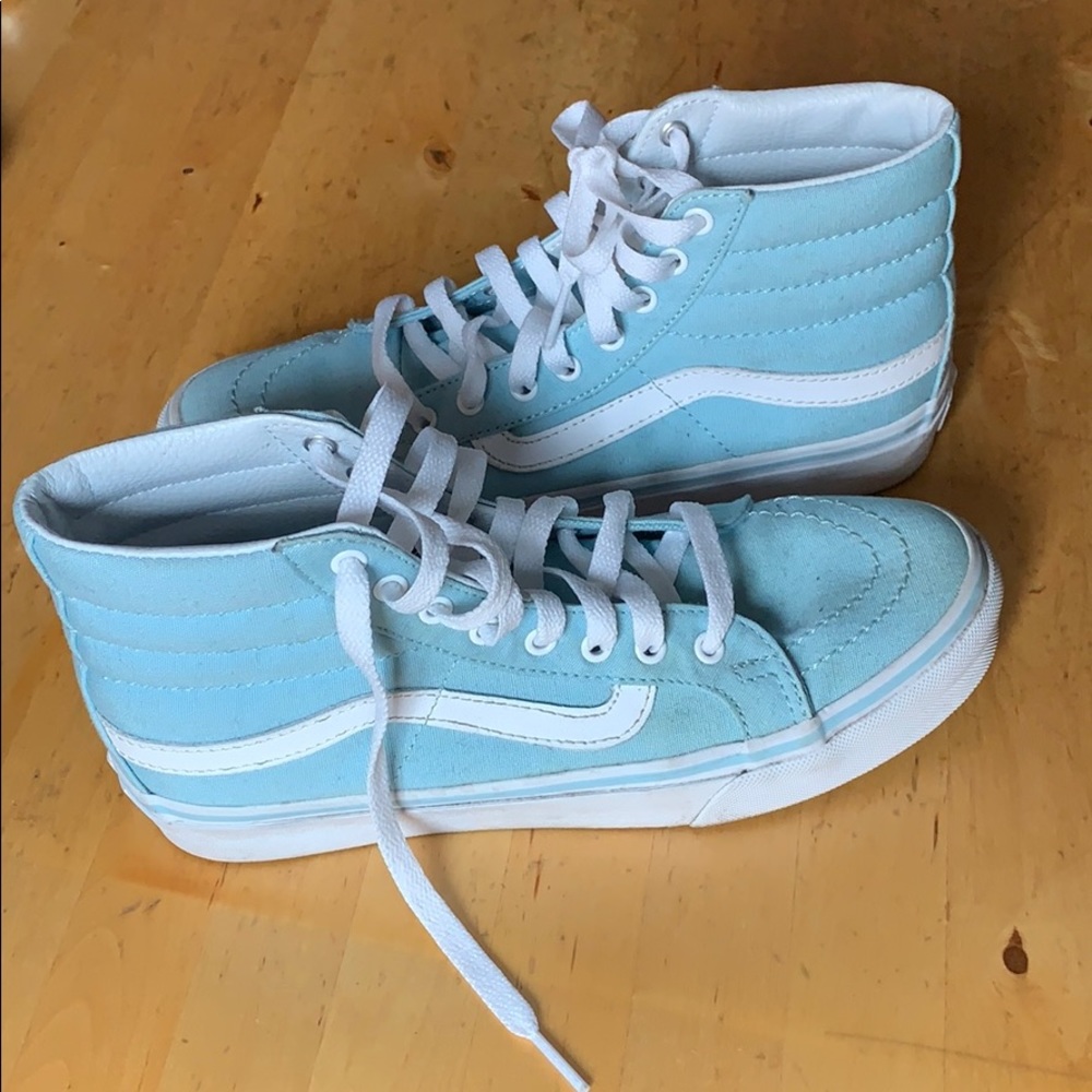 Vans Powder Blue Canvas Hi-Top Skateboard Shoe